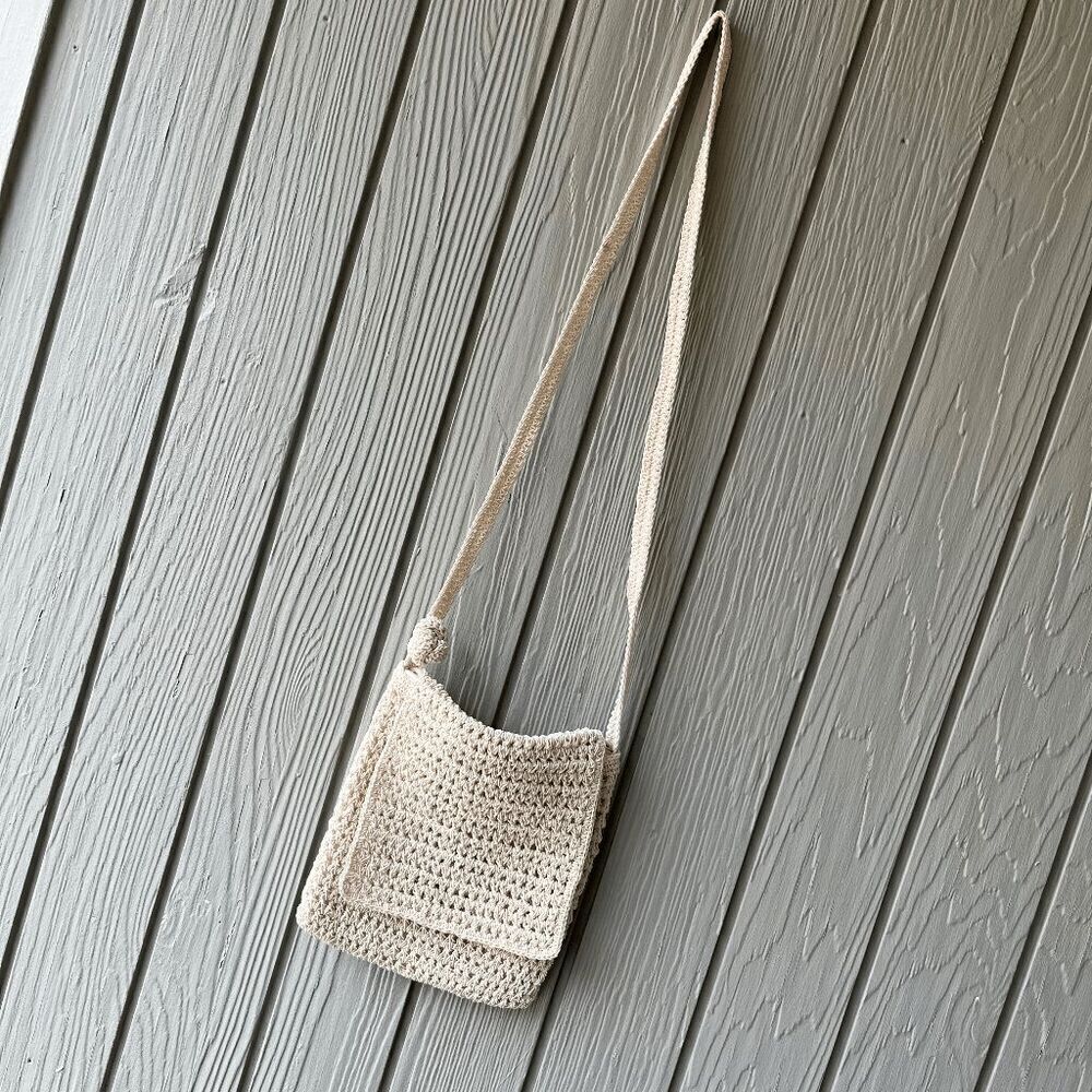 Xhilaration Y2K Crochet Shoulder Bag Cream Boho Mini Crossbody Purse